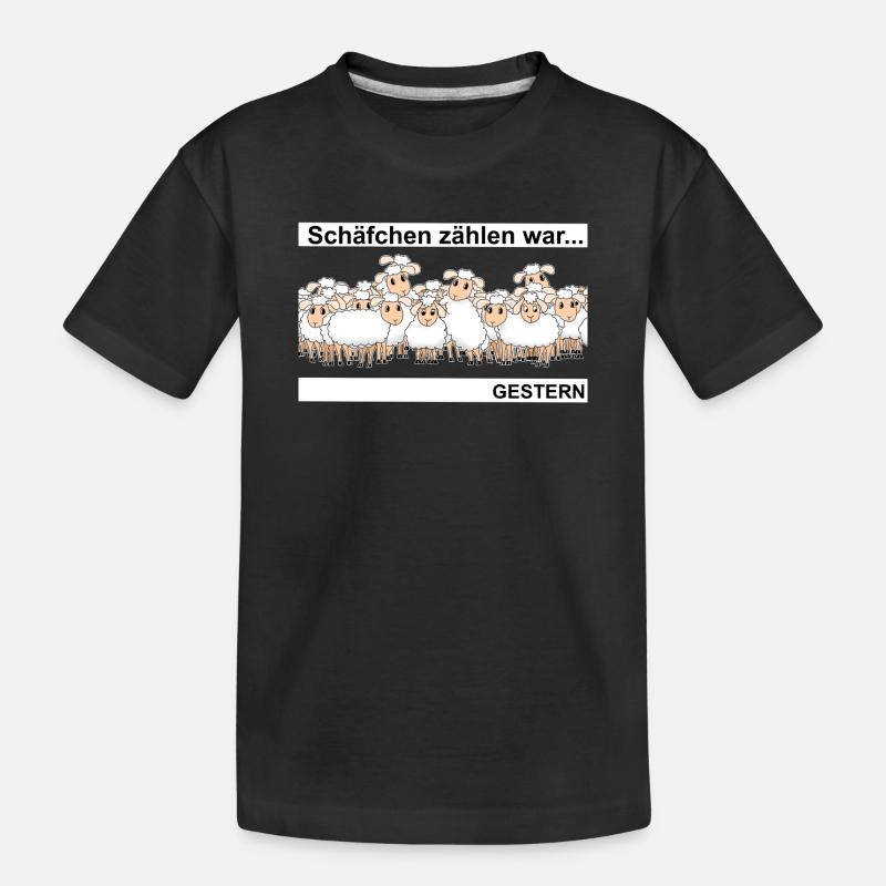 Schäfchen zählen - Kinder Premium Bio T-Shirt - Schwarz