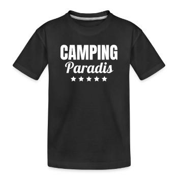 camping, camping car, camping paradis - T-shirt bio Premium Enfant - noir - Devant