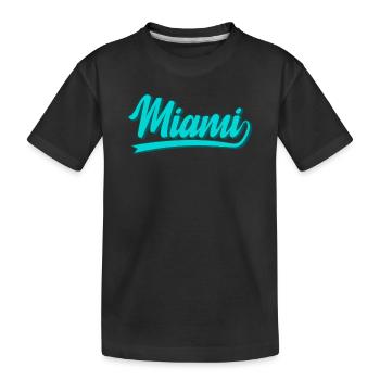 Turquoise néon de Miami - T-shirt bio Premium Enfant - noir - Devant