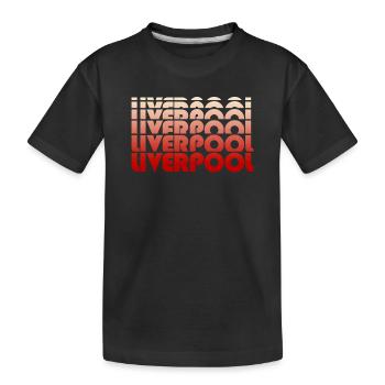 Verticale des lettres en dégradé de Liverpool - T-shirt bio Premium Enfant - noir - Devant
