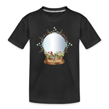 leere nostalgische Schneekugel zum Beschriften - Kinder Premium Bio T-Shirt - Schwarz - Vorne