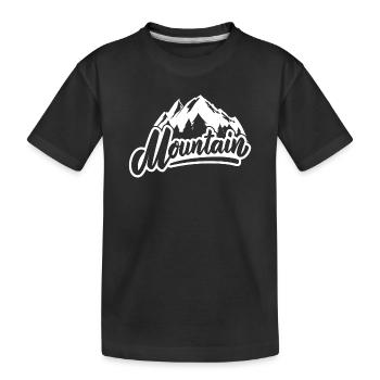ski, station de ski, skieur - T-shirt bio Premium Enfant - noir - Devant