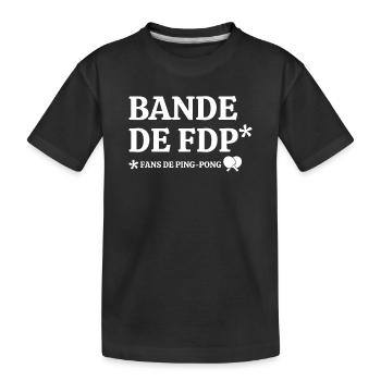 ping-pong, fan de ping-pong, club de ping-pong - T-shirt bio Premium Enfant - noir - Devant