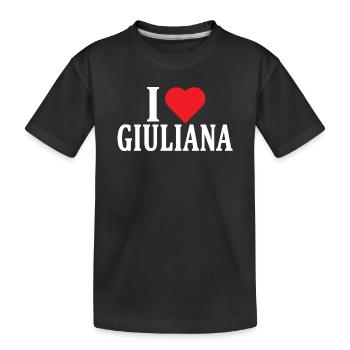 T-Shirt Ich liebe Giuliana T-Shirt Geschenkidee - Kinder Premium Bio T-Shirt - Schwarz - Vorne