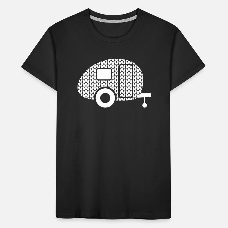 Caravan Camping Knitting Pattern Winter Caravan Kids' Premium Organic T-Shirt