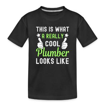 Klempner - Kinder Premium Bio T-Shirt - Schwarz - Vorne