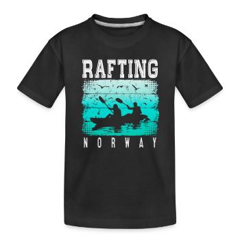 Rafting Norwegen - Kanusport - Kayak - Wildwasser - Kinder Premium Bio T-Shirt - Schwarz - Vorne