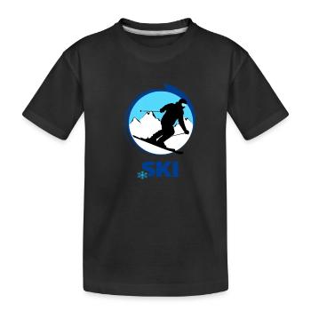 Ski - Kids' Premium Organic T-Shirt - black - Front