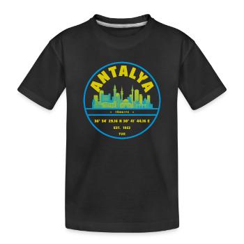 Insigne de la Skyline d’Antalya Turquie - T-shirt bio Premium Enfant - noir - Devant