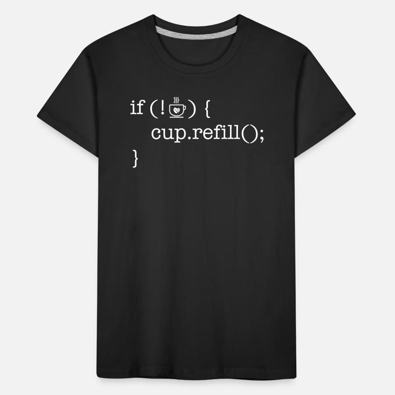 Coffee code lover software developer programmer Kids' Premium Organic T-Shirt