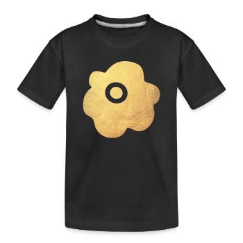 Yoga Flower Blume Gold Symbol Blüte abstrakt Fan - Kinder Premium Bio T-Shirt - Schwarz - Vorne