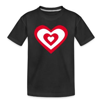 red heart red hearts red heart gift - Kids' Premium Organic T-Shirt - black - Front