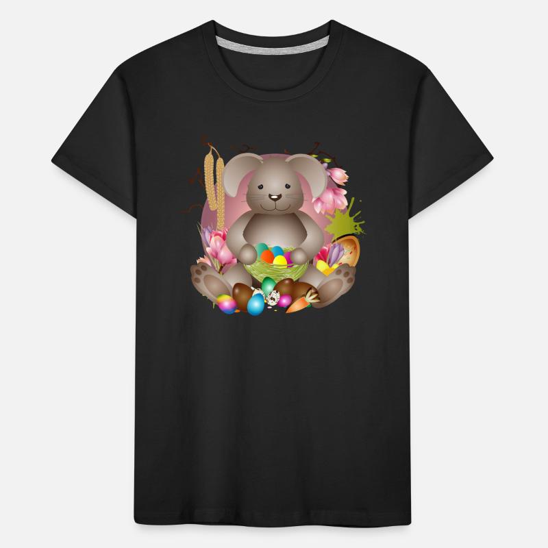 small Easter with Easter nest full of Easter eggs Kids' Premium Organic T-Shirt