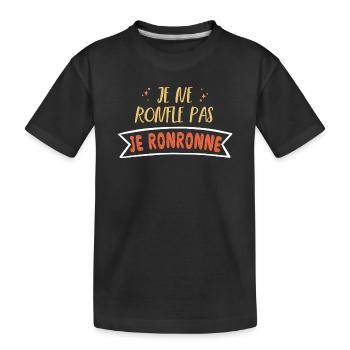 je ne ronfle pas je ronronne - ronflement - T-shirt bio Premium Enfant - noir - Devant