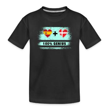 Spanien und Dänemark Flagge 100% genial - Kinder Premium Bio T-Shirt - Schwarz - Vorne