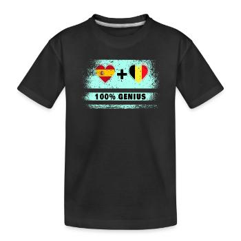 Spanien und Belgien Flagge 100% genial - Kinder Premium Bio T-Shirt - Schwarz - Vorne