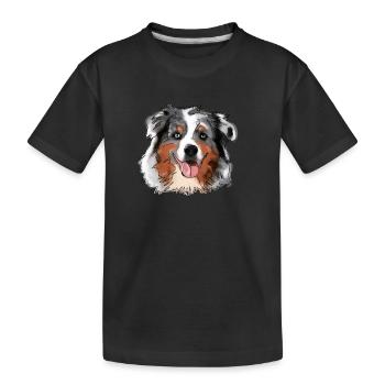 Australian Shepherd - Kinder Premium Bio T-Shirt - Schwarz - Vorne