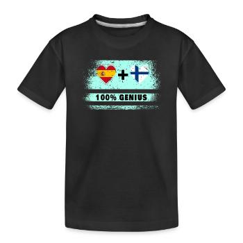 Spanien und Finnland Flagge 100% genial - Kinder Premium Bio T-Shirt - Schwarz - Vorne