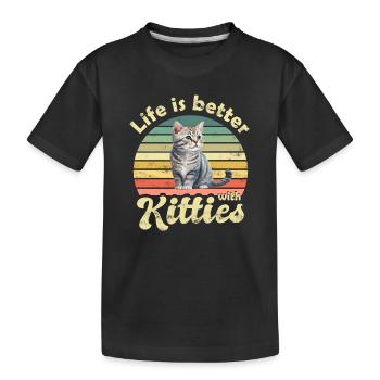 Chats - T-shirt bio Premium Enfant - noir - Devant