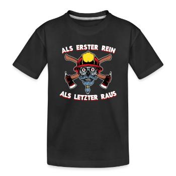 Feuerwehr Feuerwehrhelm Statement Lebensretter - Kinder Premium Bio T-Shirt - Schwarz - Vorne