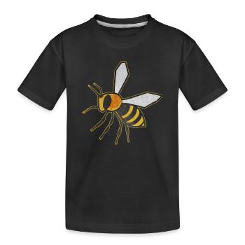 Detailed bee with natural tones - Kids' Premium Organic T-Shirt - black - Front