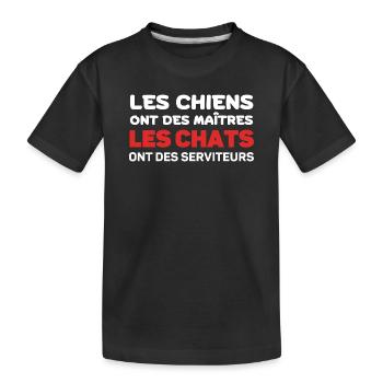 Chats et Chiens: Maîtres et Serviteurs - T-shirt bio Premium Enfant - noir - Devant