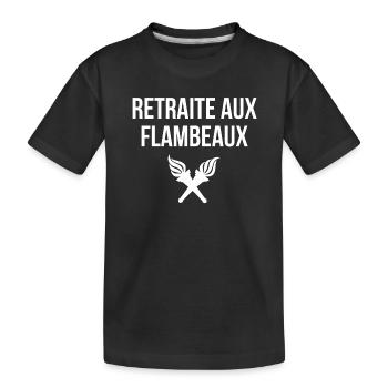 réforme des retraites, retraite aux flambeaux - T-shirt bio Premium Enfant - noir - Devant