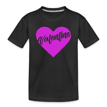 t-shirt coeur valentin coeur Saint-Valentin amour - T-shirt bio Premium Enfant - noir - Devant