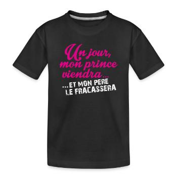 Un jour mon prince viendra - T-shirt bio Premium Enfant - noir - Devant