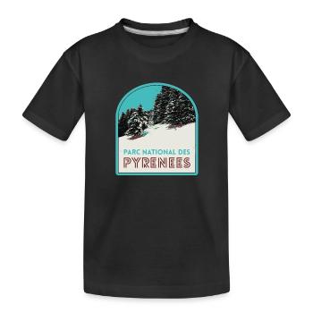 Pyrenees National Park under the snow - Kids' Premium Organic T-Shirt - black - Front