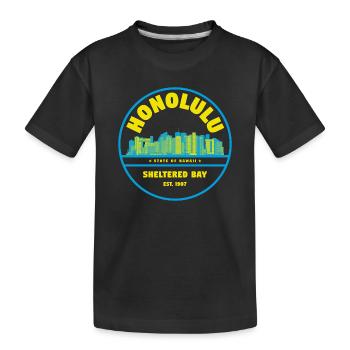 Badge rétro Honolulu Skyline - T-shirt bio Premium Enfant - noir - Devant