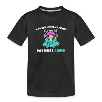Comic Manga Anime Statement Popkultur Zeichentrick - Kinder Premium Bio T-Shirt - Schwarz - Vorne