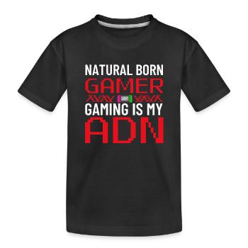 Natural Born Gamer: Gaming is My DNA - Kids' Premium Organic T-Shirt - black - Front