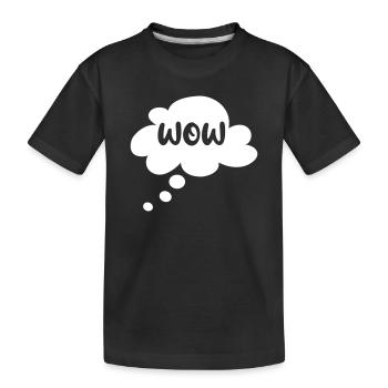 WOW Begeisterung Denkblase Sprechblase Wolke Comic - Kinder Premium Bio T-Shirt - Schwarz - Vorne