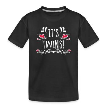 Mère Femme enceinte Déclaration de la famille Bébé Ventre Coeur - T-shirt bio Premium Enfant - noir - Devant