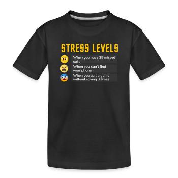 Stresslevel Emo-Chart - Kinder Premium Bio T-Shirt - Schwarz - Vorne