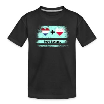 Pologne et Pays-Bas Drapeau 100% Genius - T-shirt bio Premium Enfant - noir - Devant