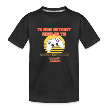 Sieg ohne Ruhm Gamer-Zitat - Kinder Premium Bio T-Shirt - Schwarz - Vorne