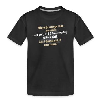WiFi Outage Parenting Punchline - Kids' Premium Organic T-Shirt - black - Front