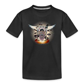 Jukebox au look rétro avec piano à queue et disques - T-shirt bio Premium Enfant - noir - Devant