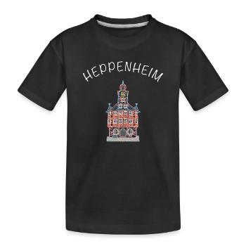Historisches Rathaus Heppenheim, Hessen - Kinder Premium Bio T-Shirt - Schwarz - Vorne