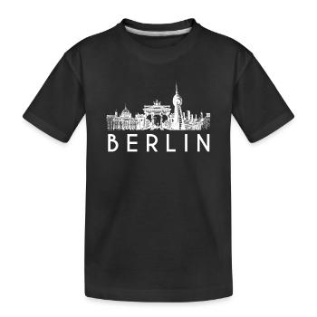 Berlin skyline in white - Kids' Premium Organic T-Shirt - black - Front