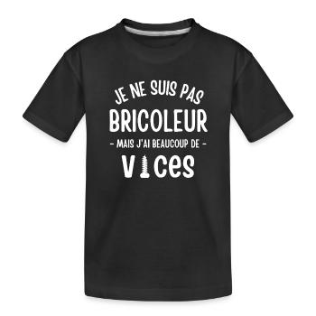 bricoleur, bricolage; bricoler, fan de bricolage - T-shirt bio Premium Enfant - noir - Devant