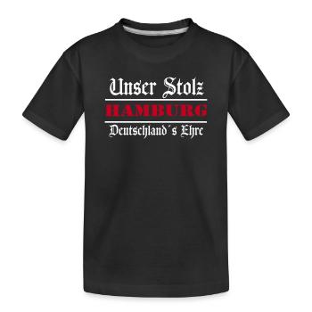 Hamburg , Tradition , Stolz und Ehre Hamburg (25) - Kinder Premium Bio T-Shirt - Schwarz - Vorne