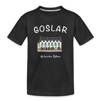 Goslar, kultiges Historisches Rathaus, - Kinder Premium Bio T-Shirt - Schwarz - Vorne