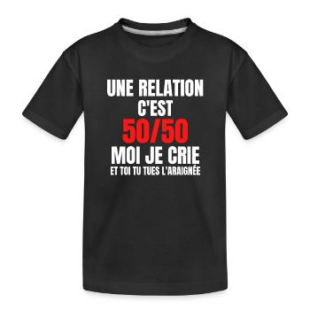 arachnophobe, peur des araignées, araignée - T-shirt bio Premium Enfant - noir - Devant