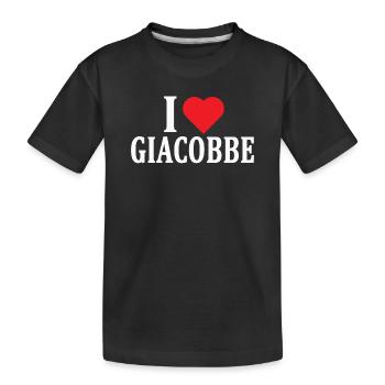 T-Shirt I love Jacob T-Shirt Geschenkidee - Kinder Premium Bio T-Shirt - Schwarz - Vorne