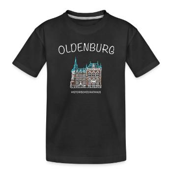 Oldenburg, Historisches Rathaus, Niedersachsen - Kinder Premium Bio T-Shirt - Schwarz - Vorne