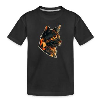 Chat stylisé, Géométrique - T-shirt bio Premium Enfant - noir - Devant