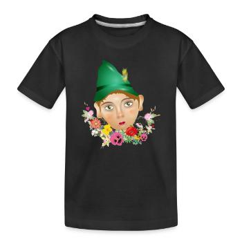 Der Seppel oder auch Seppl als Puppen Porträt - Kinder Premium Bio T-Shirt - Schwarz - Vorne